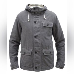 Wesc Men’s Edison Padded Hooded Jacket Chambray Black Size Large